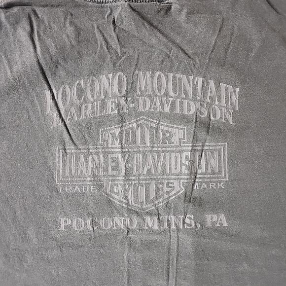 Harley Davidson XL Green Pocono Mountain Double Sided T-Shirt Skulls - Picture 5 of 5